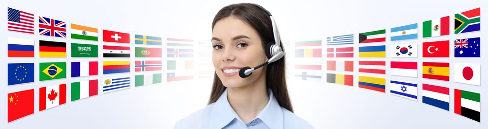 contact us, customer service operator woman with headset smiling isolated on international flags background contact us, customer service operator woman with headset smiling isolated on international flags background
